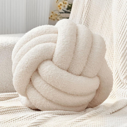 Chic Navy Knot Pillow Ball - 8-Inch Decorative Throw Pillow for Stylish Home Décor