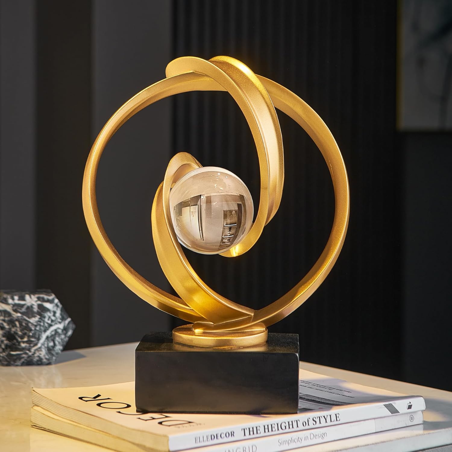 Stunning Modern White Abstract Resin Sculpture - Elegant Table Decor for Living Room, Office, and More