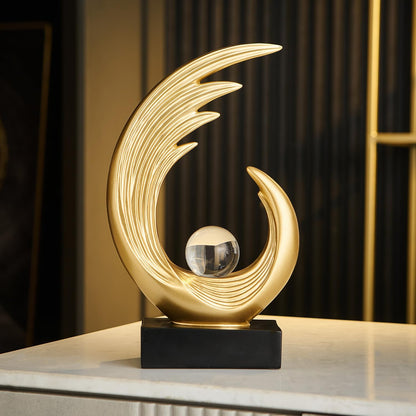 Stunning Modern White Abstract Resin Sculpture - Elegant Table Decor for Living Room, Office, and More