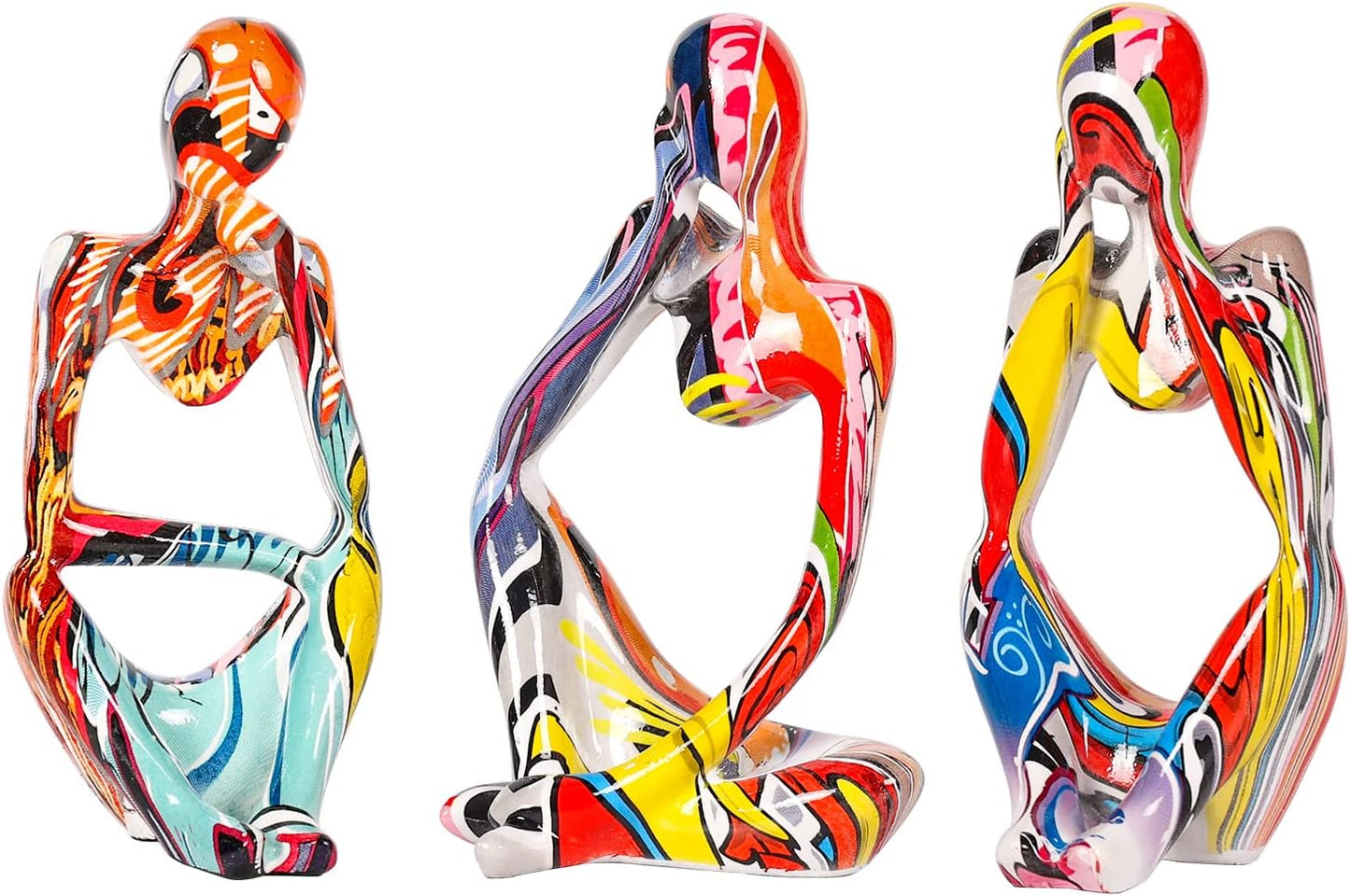 Elegant Thinker Statue - Gold Abstract Art Sculpture for Home & Office Décor, Perfect Gift Idea in Sandstone Finish