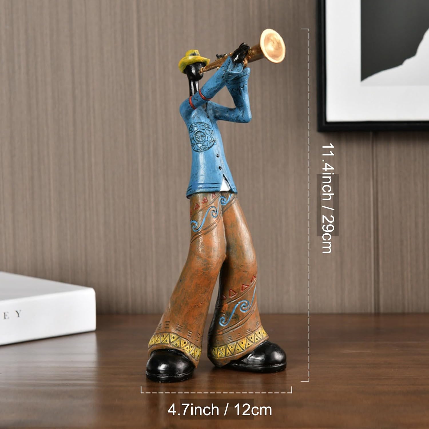 Elevate Your Space with the Nostalgic Trumpet Player Figurine - A Captivating Sculpture for Home, Office, and Beyond