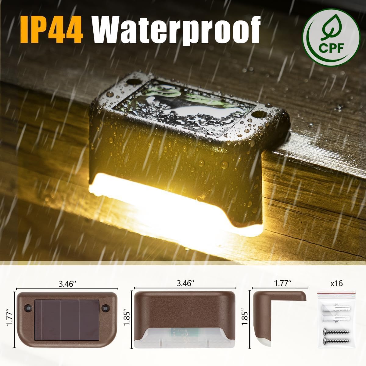Illuminate Your Outdoors with Our 16-Pack Solar Deck Lights - Waterproof LED Step Lights for Safe and Stylish Pathways
