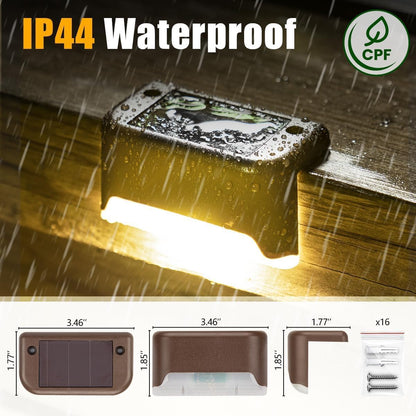 Illuminate Your Outdoors with Our 16-Pack Solar Deck Lights - Waterproof LED Step Lights for Safe and Stylish Pathways