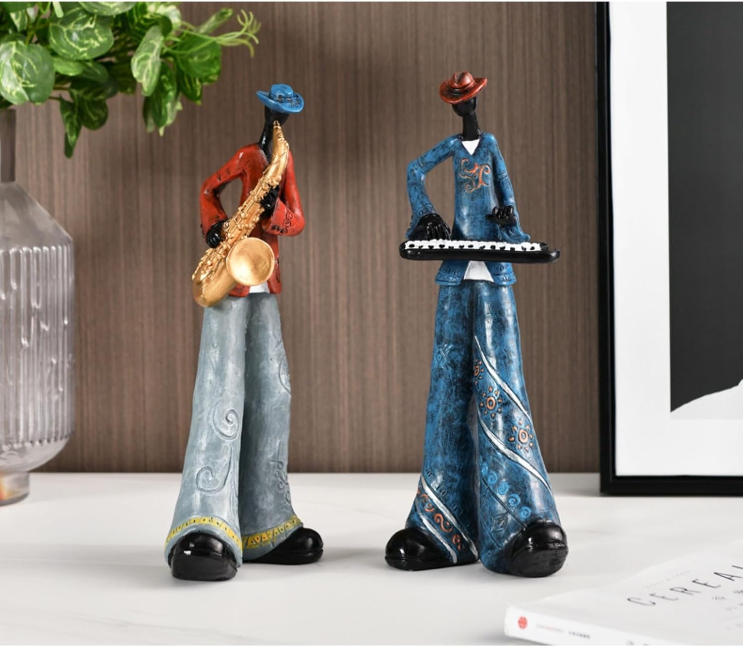 Elevate Your Space with the Nostalgic Trumpet Player Figurine - A Captivating Sculpture for Home, Office, and Beyond