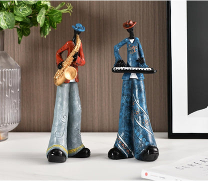 Elevate Your Space with the Nostalgic Trumpet Player Figurine - A Captivating Sculpture for Home, Office, and Beyond