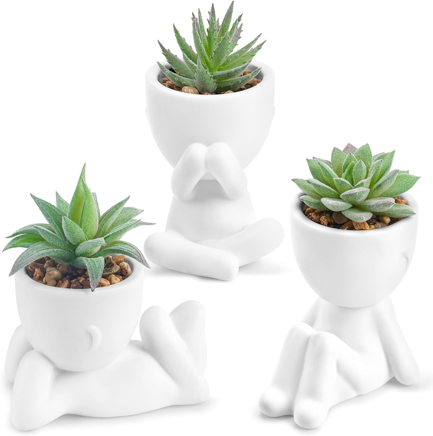 3Pcs Fake Succulents Plants Artificial for Black Bathroom Bedroom Home Living Room Halloween Decor Aesthetic Indoor