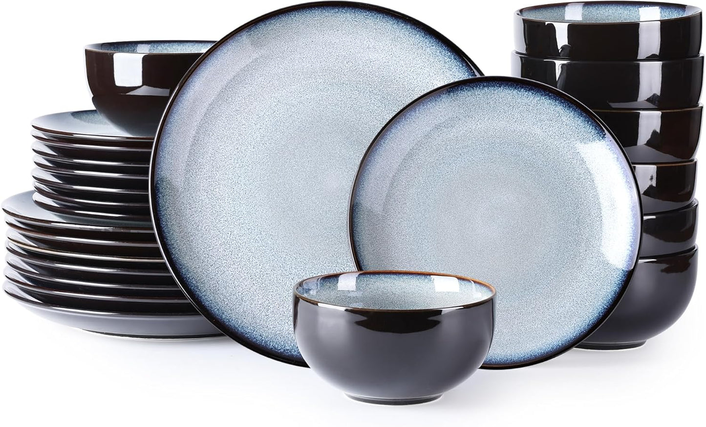 Elevate Your Dining Experience with Our Elegant Ceramic Dinnerware Set for 4 - Stylish, Durable, and Microwave Safe Stoneware Plates and Bowls