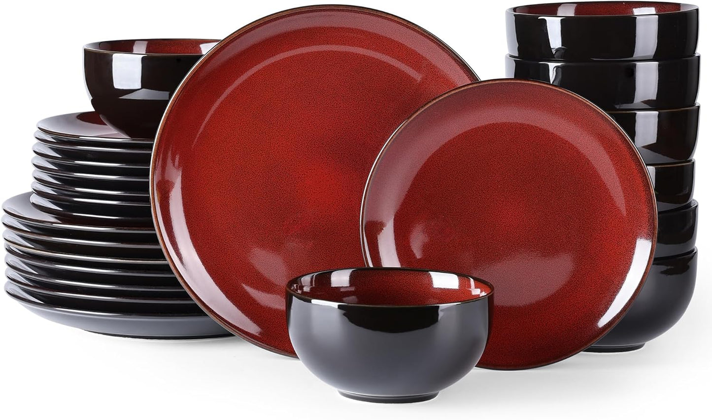 Elevate Your Dining Experience with Our Elegant Ceramic Dinnerware Set for 4 - Stylish, Durable, and Microwave Safe Stoneware Plates and Bowls