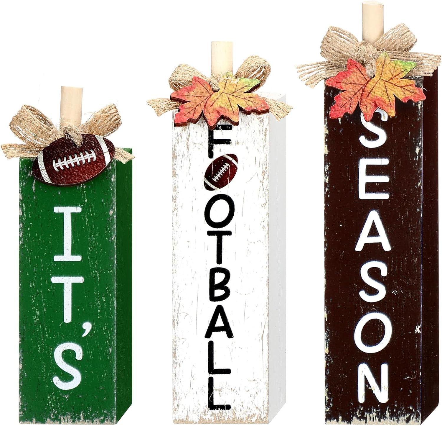 3 Pcs Fall Decorations for Home Fall Wood Block Sign Thanksgiving Tiered Tray Decor Farmhouse Thanksgiving Table Centerpieces for Home Office Mantel Shelf Desk Decor(Blessed Grateful)