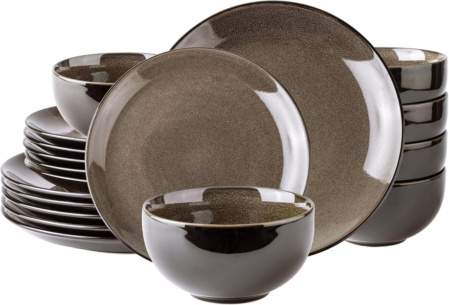 Elevate Your Dining Experience with Our Elegant Ceramic Dinnerware Set for 4 - Stylish, Durable, and Microwave Safe Stoneware Plates and Bowls