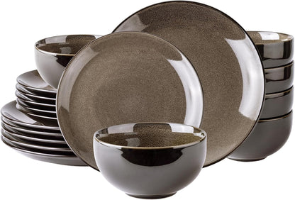 Elevate Your Dining Experience with Our Elegant Ceramic Dinnerware Set for 4 - Stylish, Durable, and Microwave Safe Stoneware Plates and Bowls