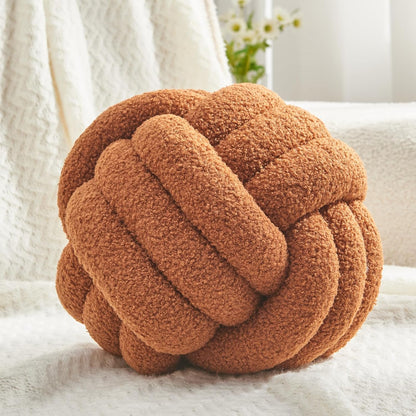 Chic Navy Knot Pillow Ball - 8-Inch Decorative Throw Pillow for Stylish Home Décor