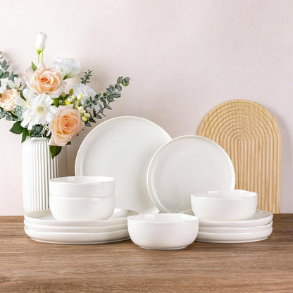 Elevate Your Dining Experience with Our Elegant Ceramic Dinnerware Set for 4 - Stylish, Durable, and Microwave Safe Stoneware Plates and Bowls