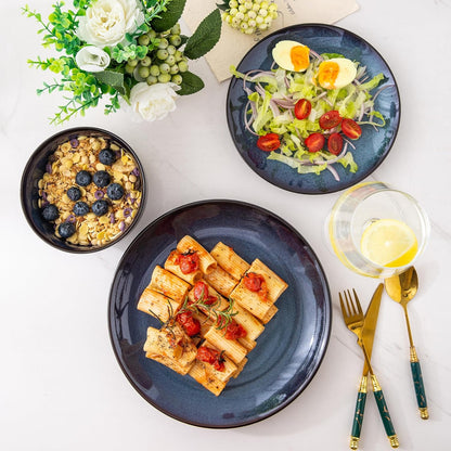 Elevate Your Dining Experience with Our Elegant Ceramic Dinnerware Set for 4 - Stylish, Durable, and Microwave Safe Stoneware Plates and Bowls