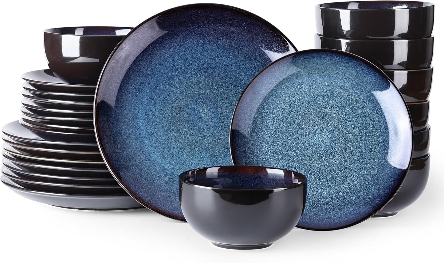Elevate Your Dining Experience with Our Elegant Ceramic Dinnerware Set for 4 - Stylish, Durable, and Microwave Safe Stoneware Plates and Bowls