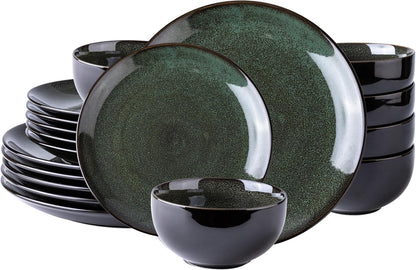 Elevate Your Dining Experience with Our Elegant Ceramic Dinnerware Set for 4 - Stylish, Durable, and Microwave Safe Stoneware Plates and Bowls