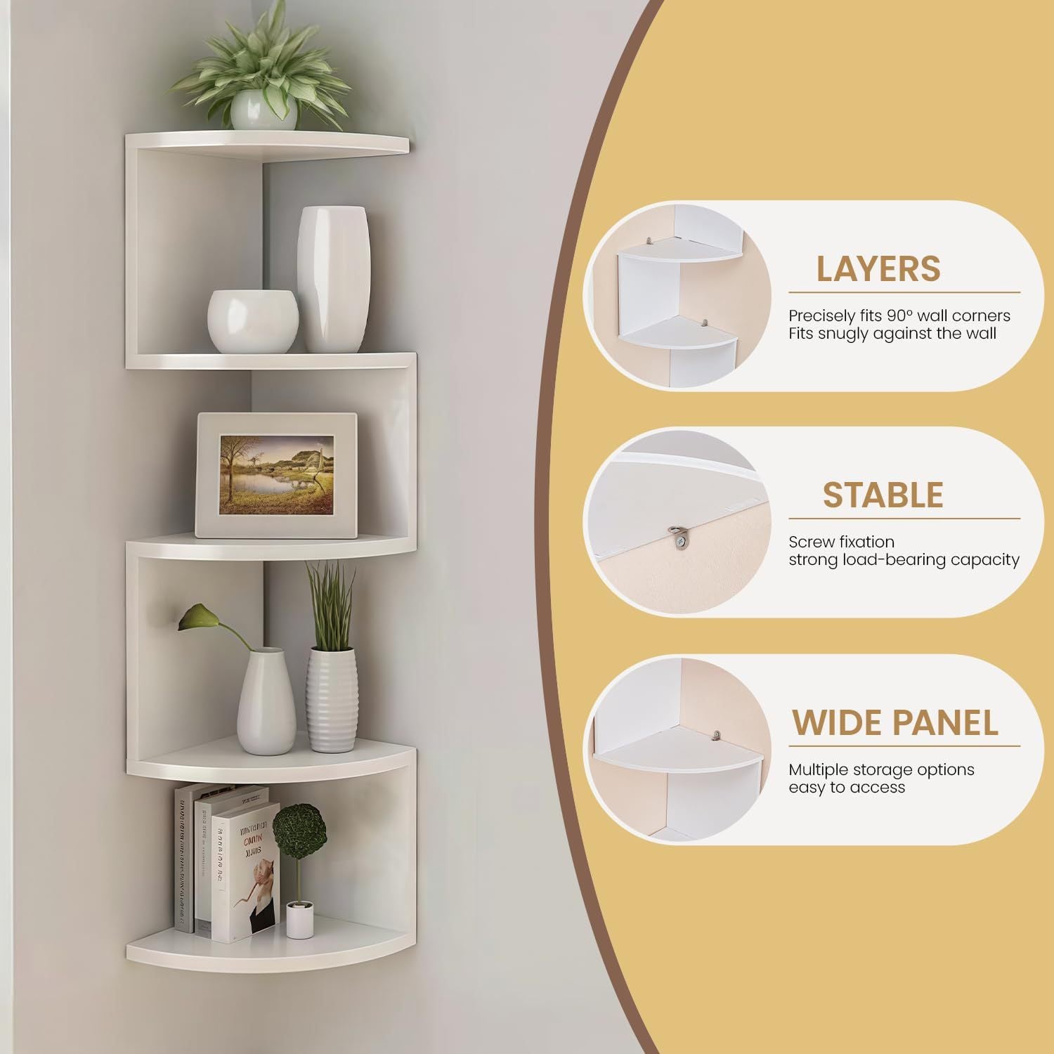 Multilayer Corner Wall Shelf