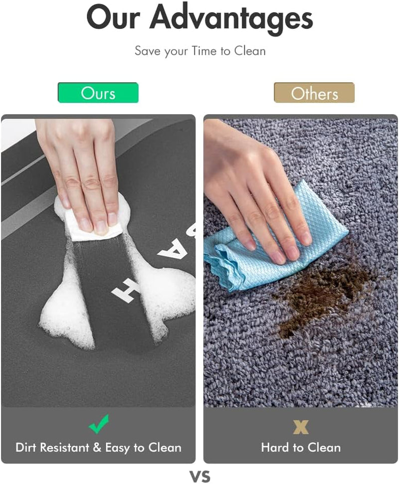 Bath Mat - Non Slip, Quick Dry, Stain Resistant Bath Mat Rug for Bathroom Floor - Easy Care Shower Rug for outside Bathtub - 17"X27" Darkgrey