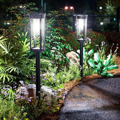 Illuminate Your Outdoors with the 8 Pack Solar Pathway Lights - Bright, Stylish, and Waterproof Solar Garden Lighting for Your Yard, Patio, Walkway, and Driveway in Warm White