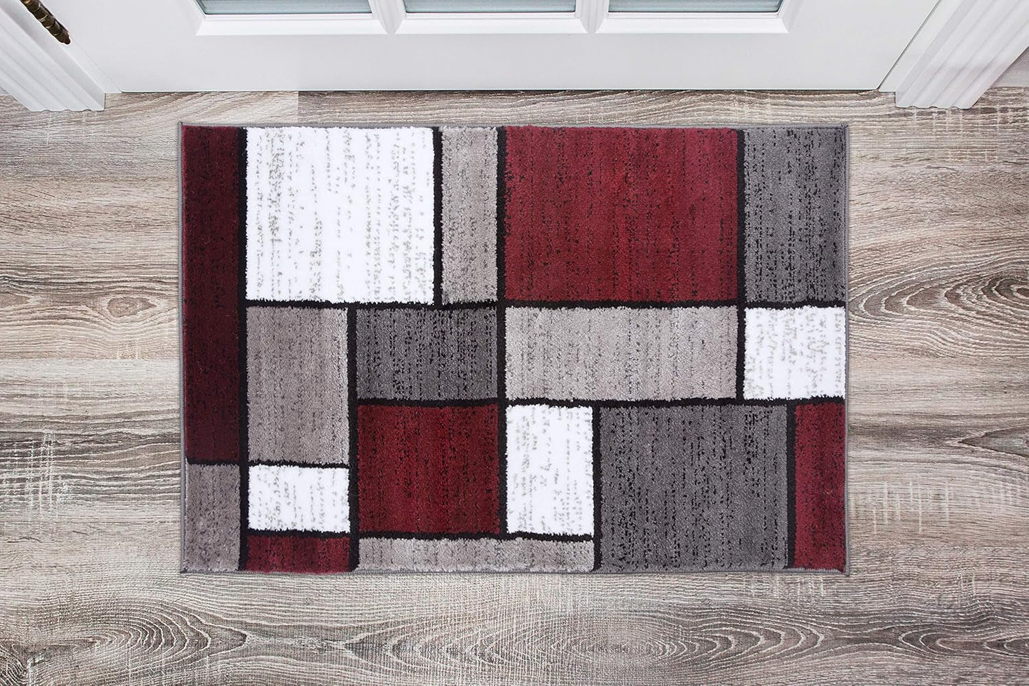 Contemporary Modern Boxes Area Rug 10' X 14' Navy