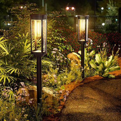 Illuminate Your Outdoors with the 8 Pack Solar Pathway Lights - Bright, Stylish, and Waterproof Solar Garden Lighting for Your Yard, Patio, Walkway, and Driveway in Warm White