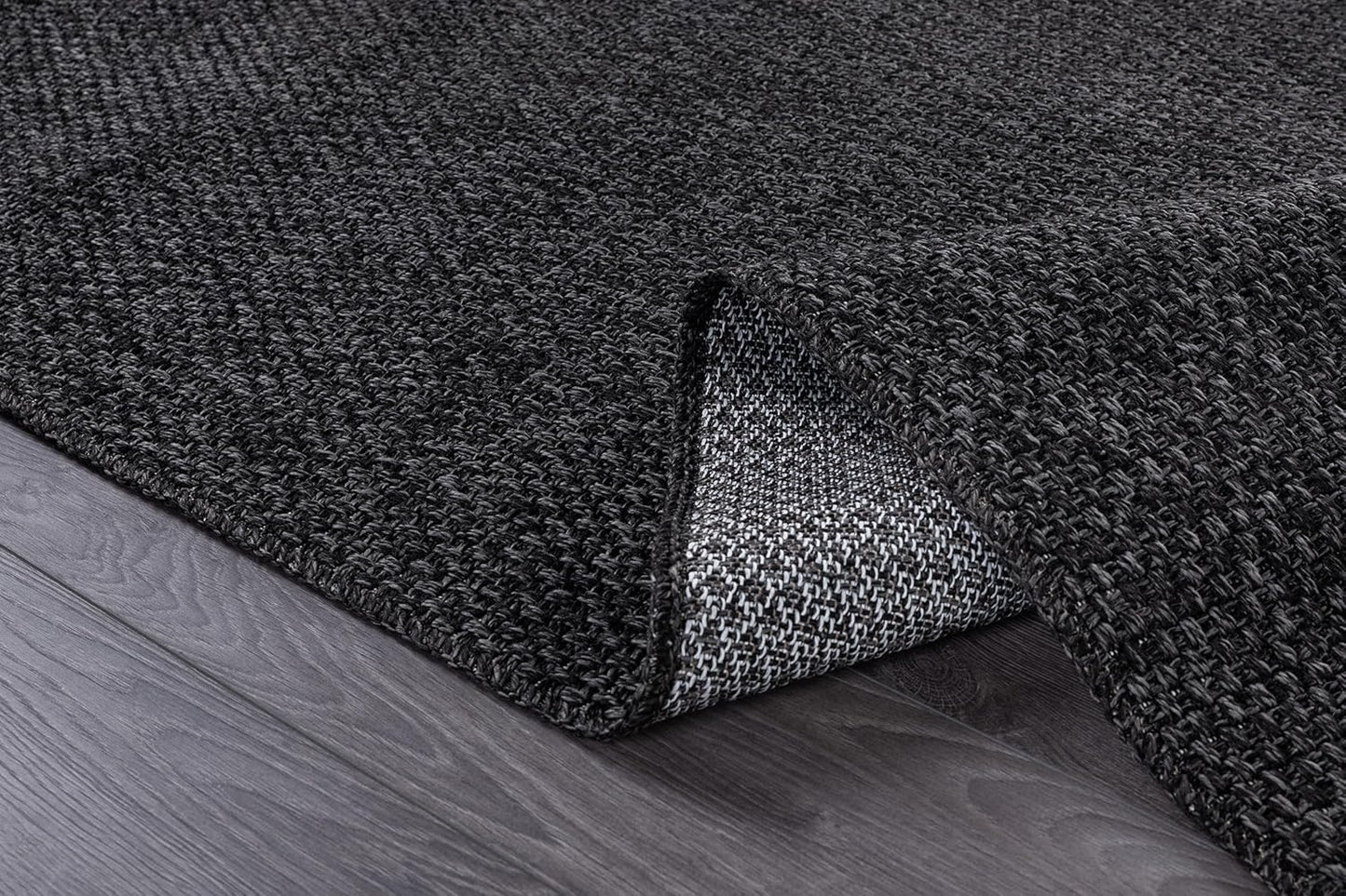 Transform Your Home with the Stylish and Washable 9x12 Jute Area Rug - Perfect for Living Rooms, Patios, and Kitchens in Dark Gray & Black