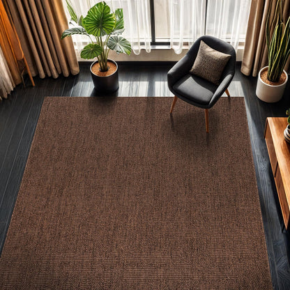 Transform Your Home with the Stylish and Washable 9x12 Jute Area Rug - Perfect for Living Rooms, Patios, and Kitchens in Dark Gray & Black