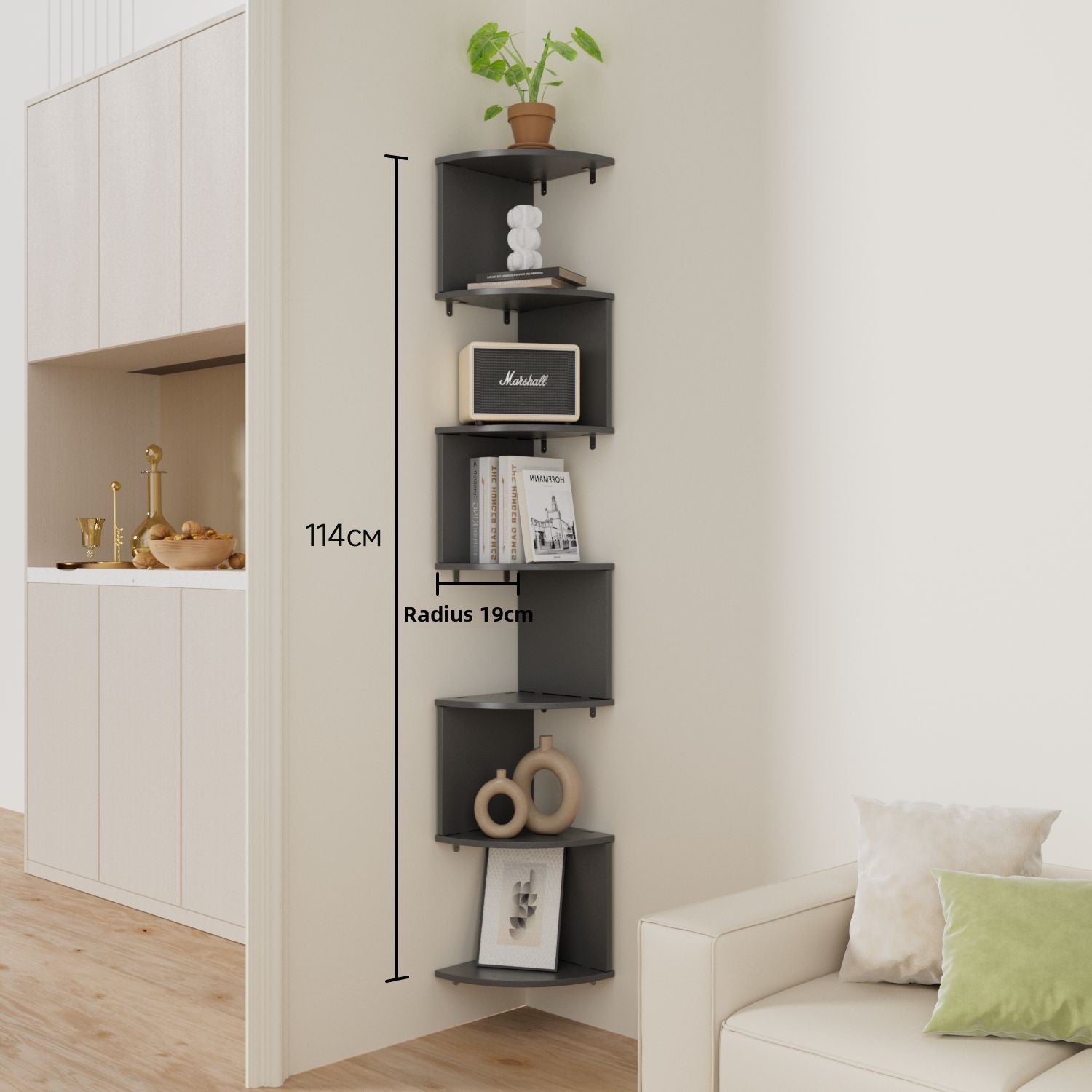Multilayer Corner Wall Shelf