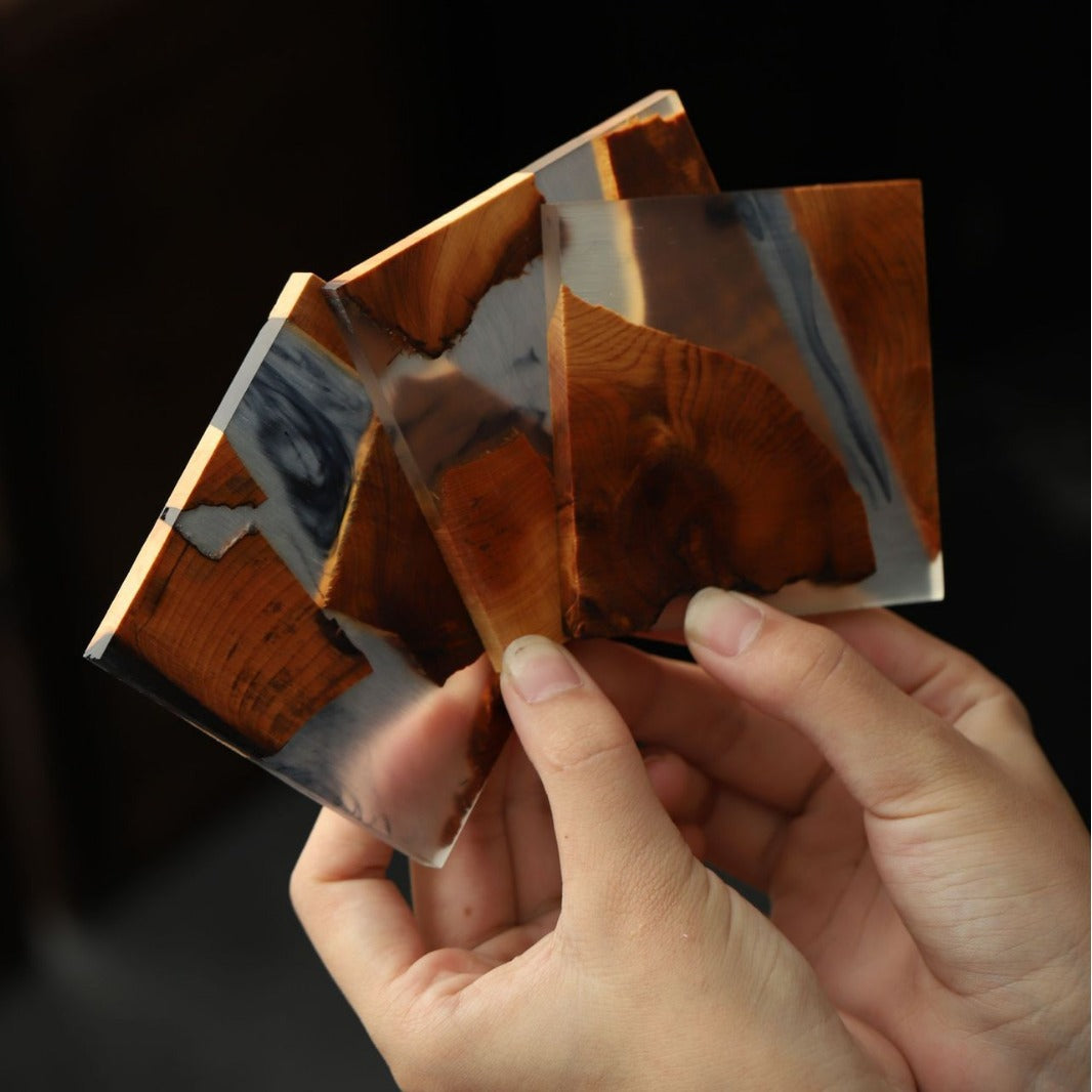 Boxaroo Resinwood Tea Cup Coasters