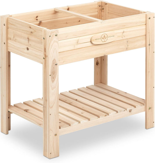 Cedar Patio Planter with Shelf - BGSP76