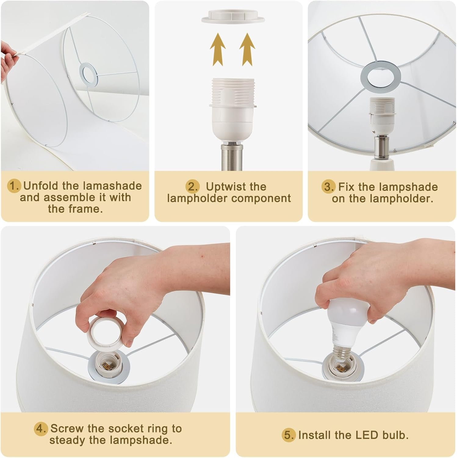 Table Lamp Set of 2, 18.63” Ceramic Table Lamp Classic beside Lamps Nightstand Lamp Modern Lamp for Living Room, Bedroom & Office Rocker Swtich Cream-Led Bulbs Included