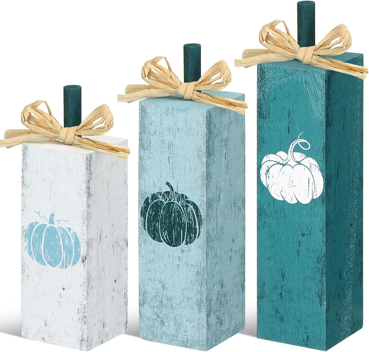 3 Pcs Fall Decorations for Home Fall Wood Block Sign Thanksgiving Tiered Tray Decor Farmhouse Thanksgiving Table Centerpieces for Home Office Mantel Shelf Desk Decor(Blessed Grateful)