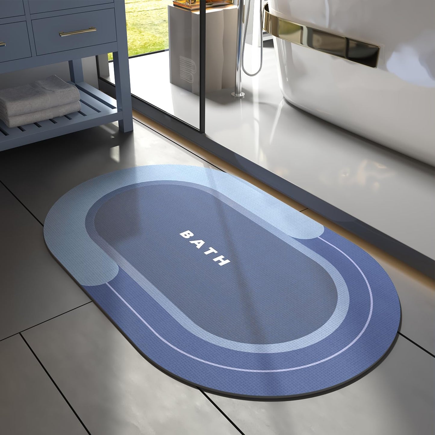 Bath Mat - Non Slip, Quick Dry, Stain Resistant Bath Mat Rug for Bathroom Floor - Easy Care Shower Rug for outside Bathtub - 17"X27" Darkgrey