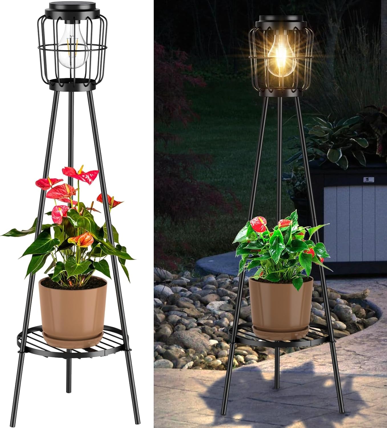 Transform Your Outdoor Space with Our 2 Pack Solar Powered Floor Lamps – Elegant Lighting for Garden, Patio, and Deck!